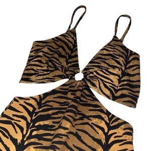 Sexy Tiger divided bodycon dress